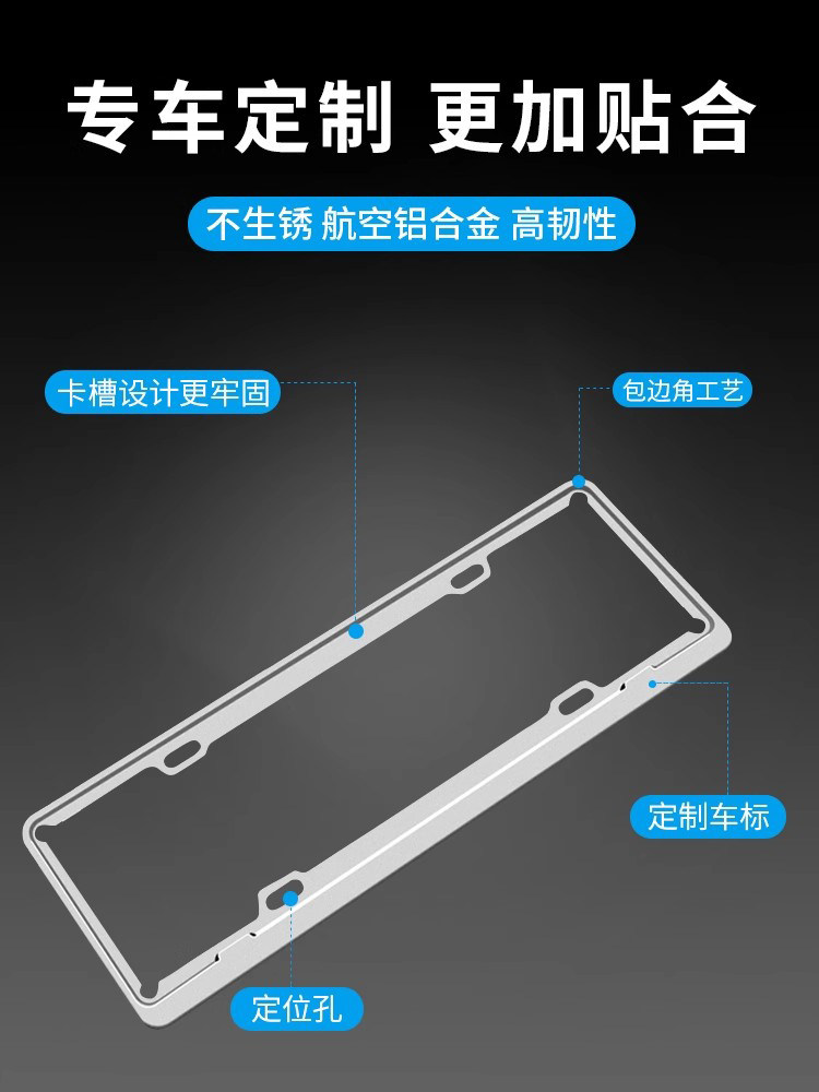 Suitable for Mercedes-Benz License Plate Frame E-Class E300L License Plate Protection Frame C-Class Glc260 License Plate Holder Decoration S-Class Gle