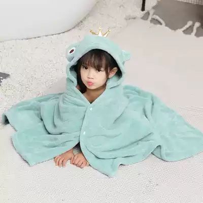 Children's bath towel cloak wearing hat absorbent quick-drying baby baby winter thick autumn winter children's bathrobe soft bath towel