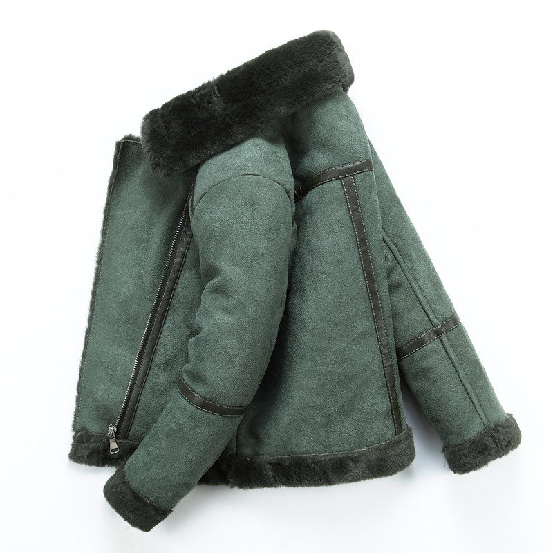 Boys and girls fur one western style jacket 22 autumn and winter girls baby children middle and big children plus velvet thick leather clothing tide