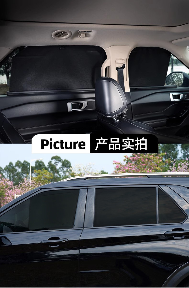 Car-Mounted Automatic Adjustable Sunshade Curtain, Sun Protection, Heat Insulation, Uv Protection, Full Blackout, Window Privacy Shield, Retractable Type