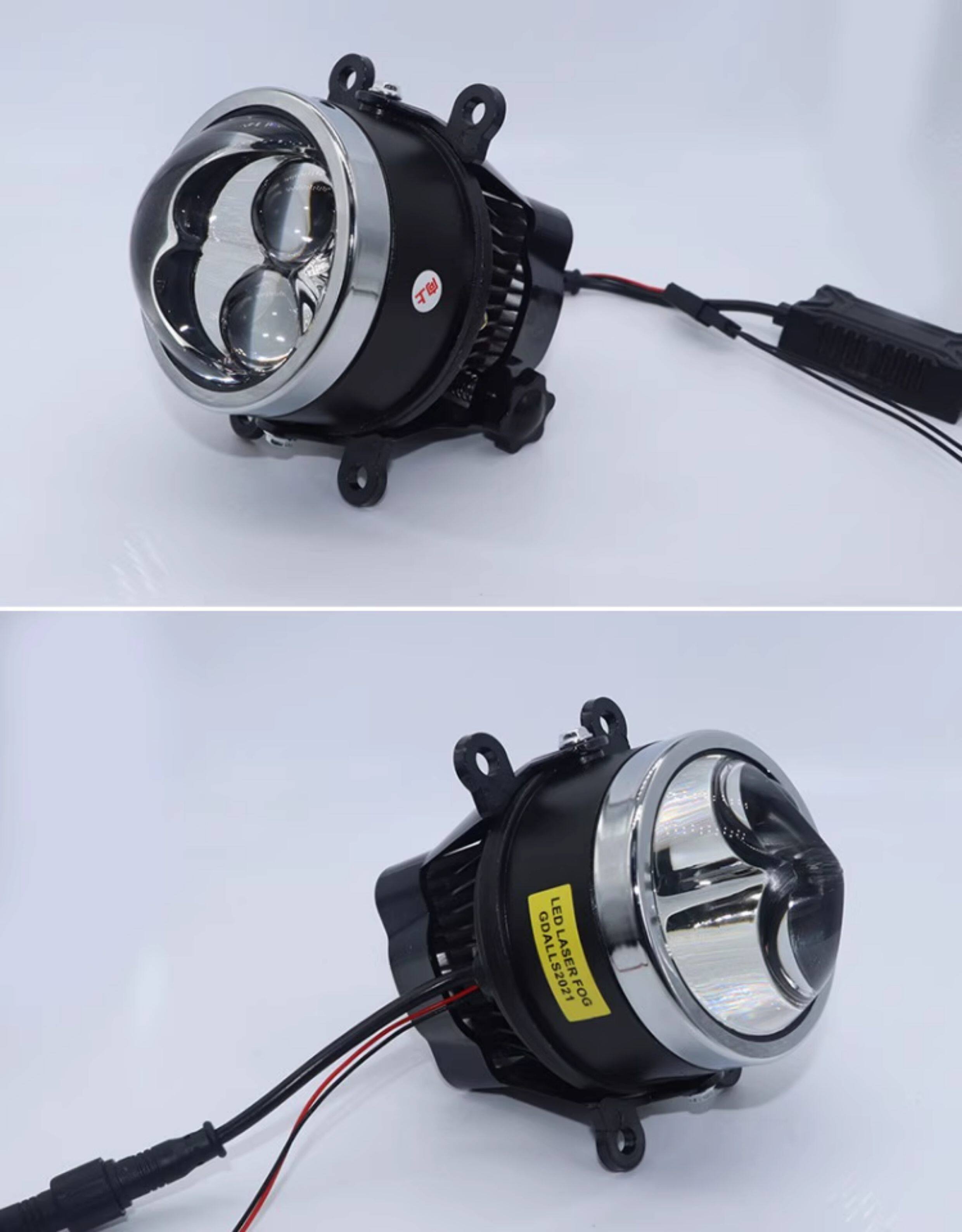 Car Modified Dual Laser Bifocal Lens Fog Lamp Super High Beam Cannon Led Fog Lamp External Spotlight Far and Near Integrated