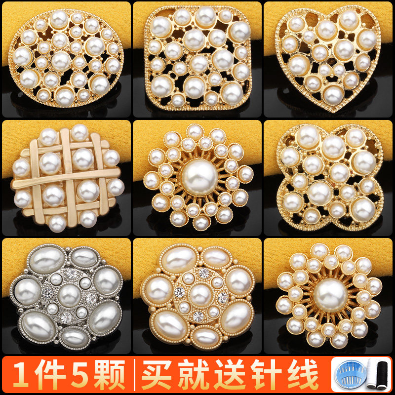 Metal button Fur Coats Sweater Coat Jacket Woman Upscale 100 Hitch Pearls Small Scent Wind and Fancy Big-size Big Little