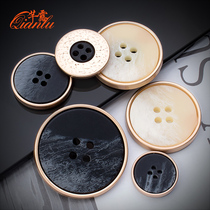 Metal Button Four Eyes Coat Shirt Cardigan Blazer Blazer Men and Women Joker Fashion Gold Black Round Button