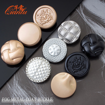 Metal Button Coat Sweater Knitting Cardigan Jacket Women Joker Large Round Gold Fashion Decorative Button