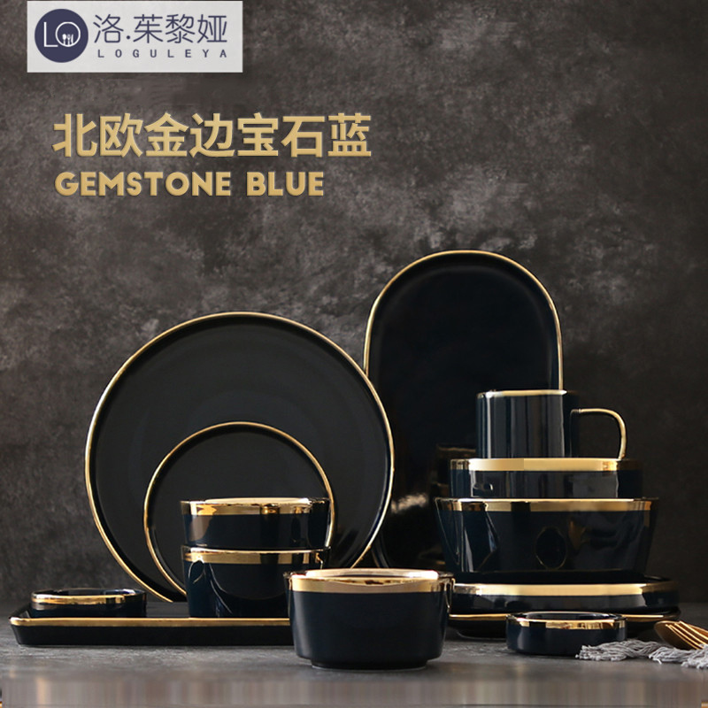 LO GULEYAins light and luxurious Nordic minimalist cutlery dishes Dish Suit Home 2 4 People lovers Phnom Penh bowls chopsticks 