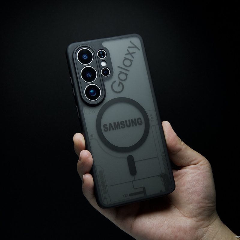 Suitable for Samsung S26Ultra/S25Ultra Simple Matte Phone Case, Full-Coverage Anti-Drop Magnetic Cyberpunk Protective Case