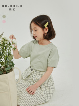 Early childhood short sleeve T-shirt 2022 Xia Girl Pure Cotton Thin style Lantern Sleeve Shaped Round Collar 100 lap upsets