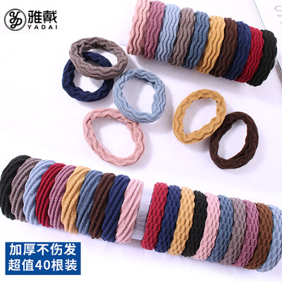 High elastic rubber band women's hair loop thick ponytail seamless head rope female simple Korean durable hair rope leather case