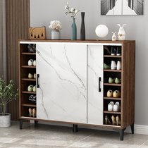 Light luxury imitation marble shoe cabinet push-pull door shoe rack home entrance entrance hall storage large capacity saving space