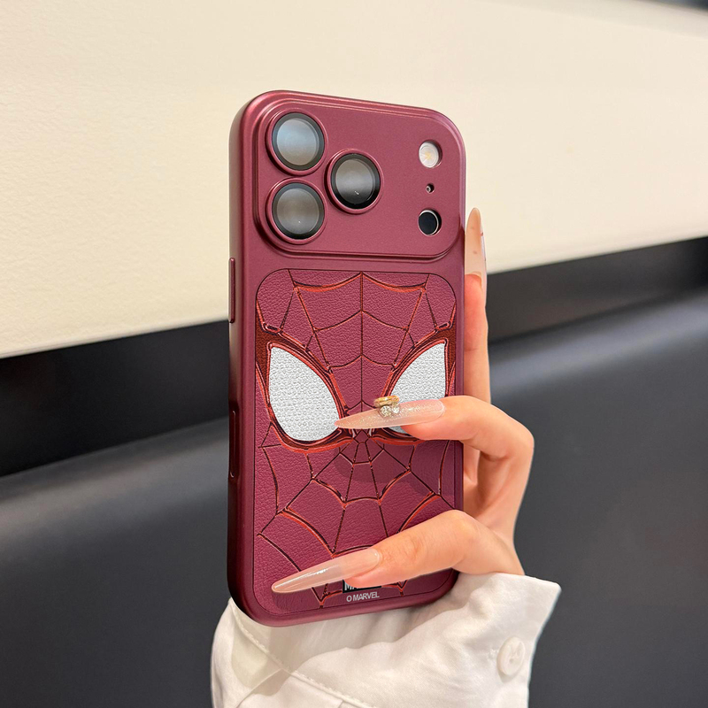 Suitable for Apple 18Promax Mobile Phone Case with Lines, Spider-Man Mask, Large Window, Leather Texture, 15/13 Case, 16 Full Cover, 14Plus Simple New Style, Air, Unisex, iPhone 12/11, Cherry Red Suitable for Apple 18Promax Mobile Phone Case with Lines, Spider-Man Mask, Large Window, Leather Texture, 15/13 Case, 16 Full Cover, 14Plus Simple New Style, Air, Unisex, iPhone 12/11, Cherry Red