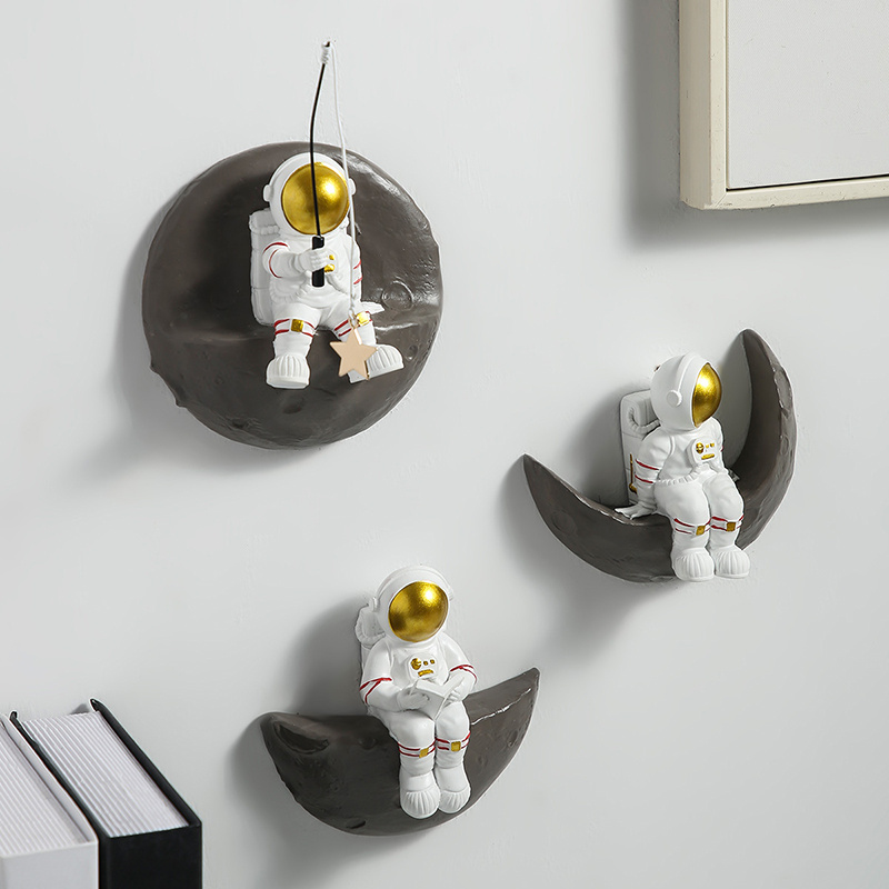 Astronaut wall decoration children's room wall decoration creative wall pendant three-dimensional astronaut planet block ornaments