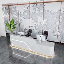 Brief Modern Light Extravagant Company Bar Terrace Hotel Baking Varnish Marble Front Desk Receives Taiwanese Business with Greeting Desk
