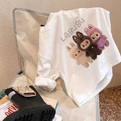 Labubu Clothing for Boys and Girls, Long-Sleeved T-Shirt, Pure Cotton, 2025 New Style, Stylish Girl's Top, Pure Cotton Base Shirt for Autumn