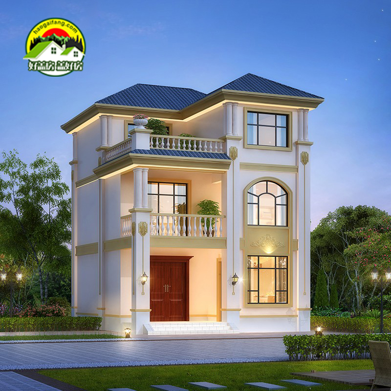 Rural Self-Built Villa Design Drawings, European-Style Two- and Three-Story Simple Rural House Design, Construction Effect, Economical