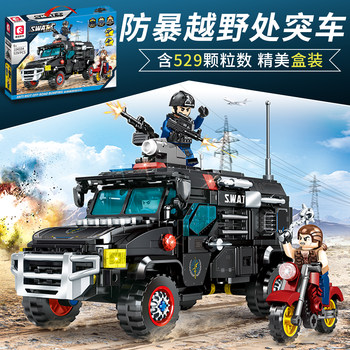 Black Hawk Operation Explosion-Proof Off-Road Emergency Vehicle Senbao Building Block Fun High-Quality Bricks Boys' Educational Toy Gift Ornament