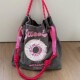 One-shoulder crossbody women's bag shopping bag donut embroidered nylon new tote bag lightweight large capacity daily