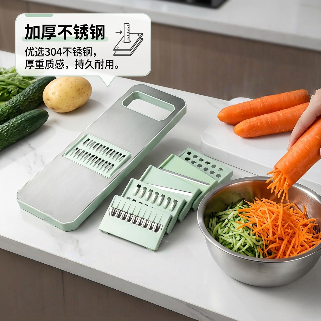 擦丝器土豆丝切丝切片厨房小工具厨房储物切丝刨丝器多功能切菜器