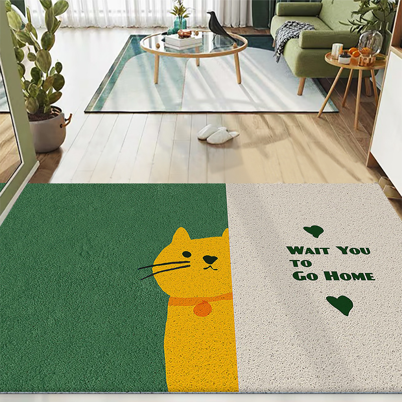 Cartoon cat entry door door mat