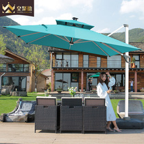 Outdoor parasol courtyard umbrella solar LED light bar Roman umbrella large outdoor garden terrace booth umbrella