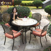 Huangjude outdoor tables and chairs courtyard marble tiles European cast aluminum Terrace outdoor garden balcony Leisure