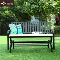 Outdoor wrought iron double rocking chair outdoor balcony rocking chair courtyard two person Shaker garden leisure chair park chair bench