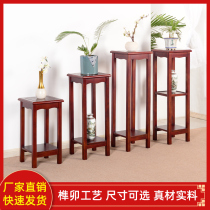 New Chinese living room floor shelve wood shelve wood minimalist green wood flower shelf Multilayer European-style indoor bonsai frame
