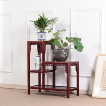 Elm Chinese solid wood multilayer flower shelf living room bonsai fish tank rack flower pots display partition shelve floor wood frame