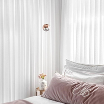 Curtain light transparent transparent simple Nordic living room balcony bedroom semi-blackout curtain balcony partition white yarn chiffon