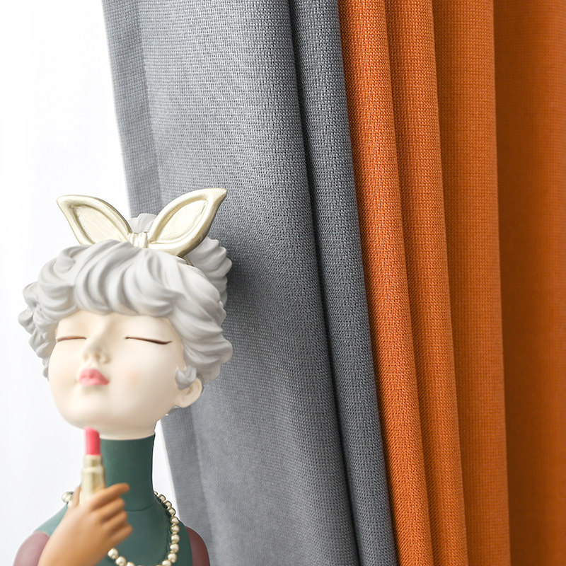 Designers recommend 2022 new light luxury curtain bedroom Nordic minimalist modern living room Cotton and linen shading