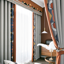 Curtain light luxury gray bedroom Nordic modern simple cotton linen American shading seamless living room atmosphere 2021 New
