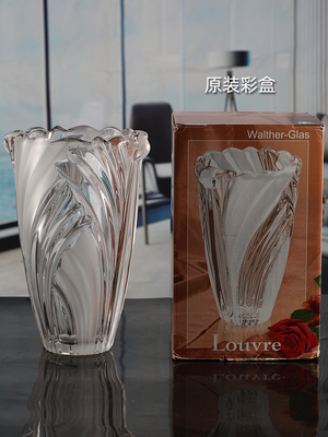 包邮清仓德国Waltherglas华特无铅水晶玻璃花瓶富贵竹桌面摆件