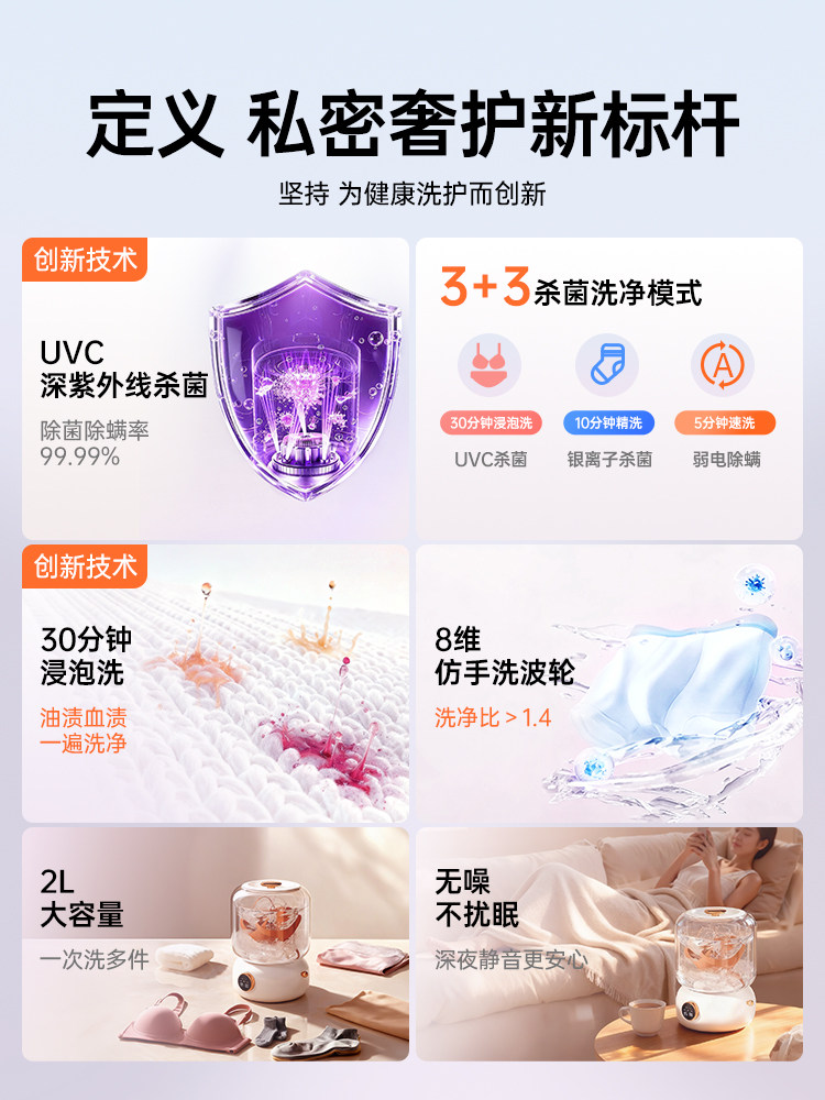 Underwear Washing Machine, Mini Washing Machine for Washing Socks, Fully Automatic Small Sock Washing Machine, Underwear Cleaning Machine