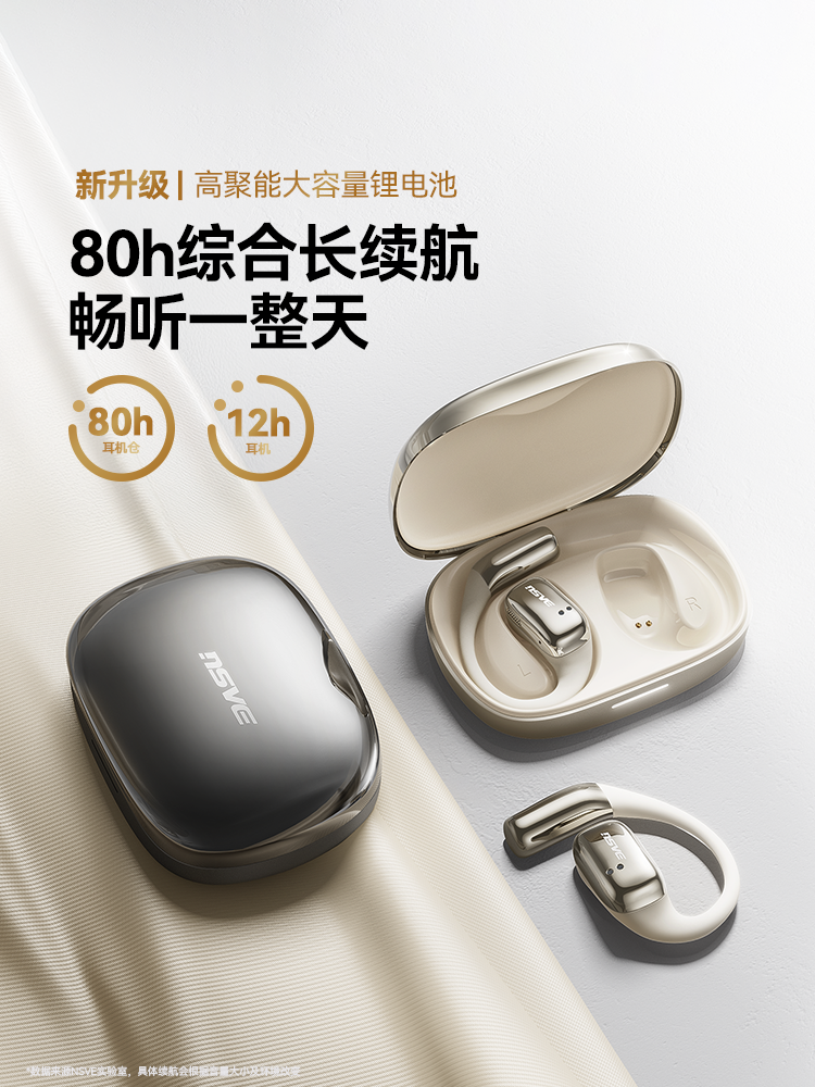 Nengzhi A5 Bluetooth Headset, Air Bone Conduction, Wireless, Open-Ear, Non-In-Ear, for Sports and Running, 2025 New Model