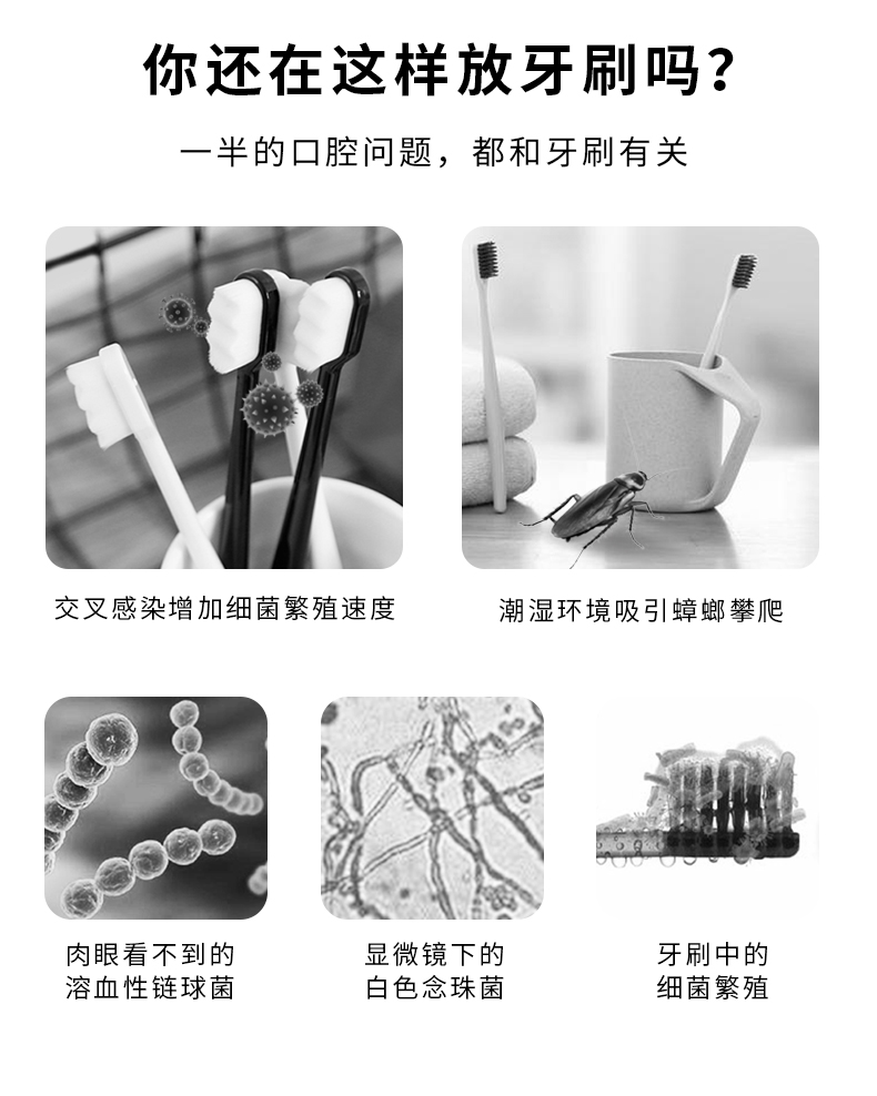 蓝犀 UVC+烘干 二代无线牙刷杀菌器 免打孔安装 图4