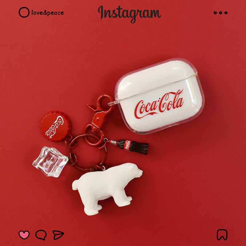 Tidal Polar Bear Pendant Mesh Red identical to airpods protective casing Apple airpodspro protective case 3 generation of pto transparent Softshell 2 Degeneration Coke triple silica Infinite Bluetooth Ear