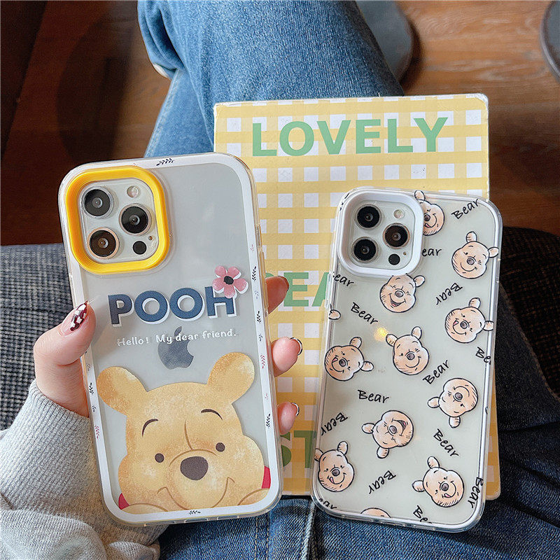 Cartoon Cute Little Bear Vini applies iPhone13 12promax Apple 11 mobile phone protection shell xs xr new xsmax transparent 7p full package 8plus proof