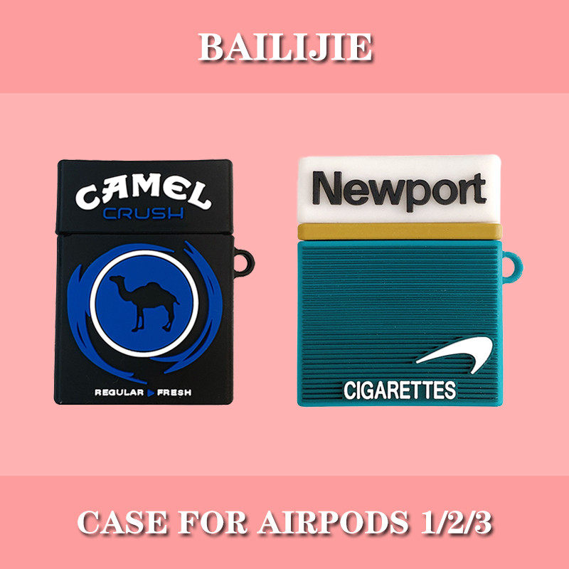 Creative Smoking Boxes Apply Airpods Protective Sleeves Airpodspro Headphones Protective Sleeves Apple airpods3 Wireless Bluetooth Headphone Case Silicone silicone Generation II Personality Airpo