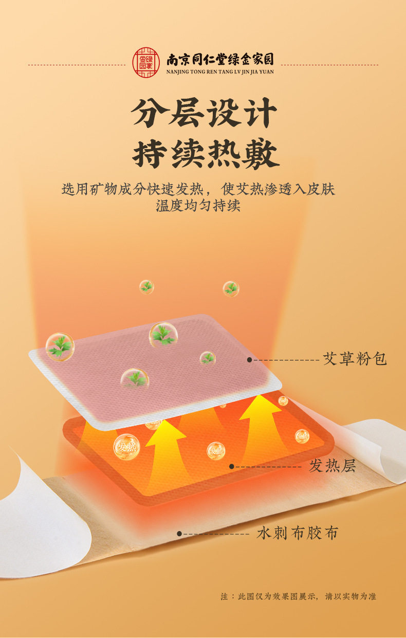 南京同仁堂 艾灸贴 自发热暖身艾草贴肩颈热敷贴宫暖艾灸暖宝宝贴 5贴/盒 1 份