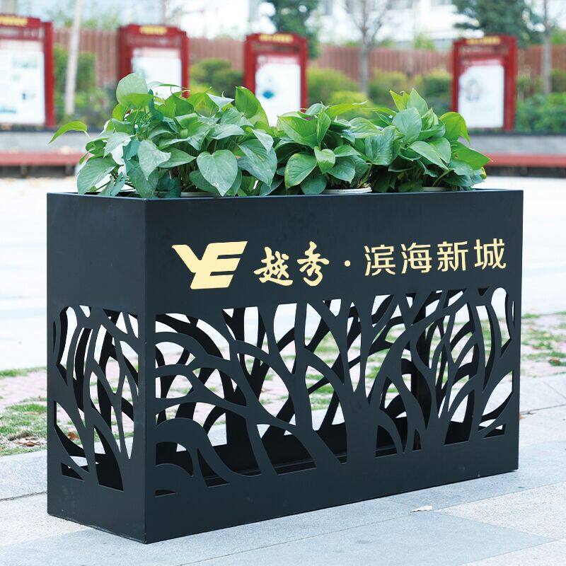 Iron Art Outdoor Combo Flower Case Municipal Partition Aluminum Alloy Flower Altar Square Stainless Steel Swing Customize Creative Flower Groove