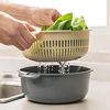 Kitchen Double-Layer Vegetable Washing Basin with Bowl and Chopsticks Draining Basket, Multifunctional Plastic Round Vegetable Washing Basin, Household Vegetable Washing Basket for Fruits