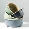 Kitchen Double-Layer Vegetable Washing Basin with Bowl and Chopsticks Draining Basket, Multifunctional Plastic Round Vegetable Washing Basin, Household Vegetable Washing Basket for Fruits