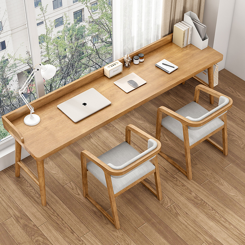 Nordic Solid Wood Desk Double Children's Study Table Simple Long Table Home Study Office Desk Bedroom Workbench