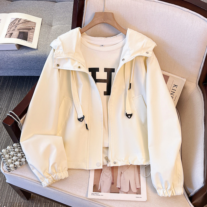 Hooded Windbreaker Jacket for Women, 2026 Early Spring and Autumn New Lightweight Baseball Jacket, Casual Cardigan Jacket