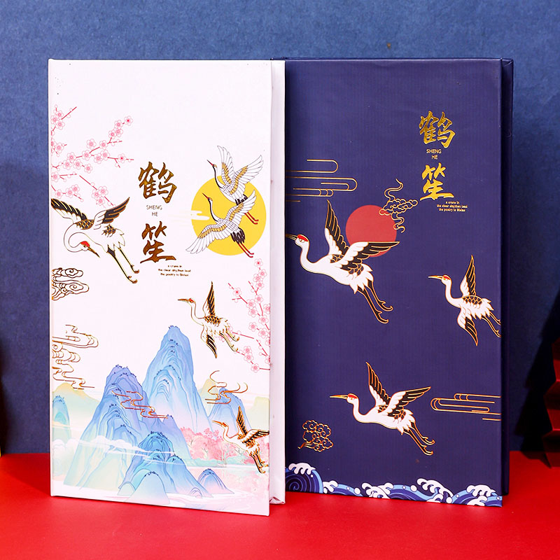 Ancient style Crane Sheng set boxed combination mark net red post-it note set box Bronzing Chinese style retro creative simple students with high Yan value tearable sticky sticky small message note book