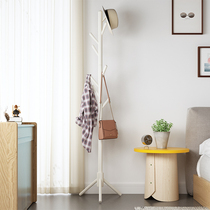 Solid wood coat rack floor-to-ceiling bedroom simple single pole hanger bag small modern minimalist household clothing shelf
