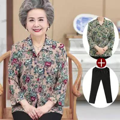 Old Man large size thin shirt rural clothes 70 years old Earth grandmother female middle-aged and elderly summer short sleeve spring loose
