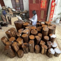 Myanmar Teak Wood Tile Town Stock Solid Wood Round Bench Stump Wood Pile Swing Piece Root Carved Stool Wood Mound Changing Shoes Stool Wood