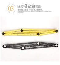 2019 Multifunctional Protractor Six-fold Four-sided Folding Ruler Measurement Ruler Tile Sticking Ruler Multi-angle Ruler New Style