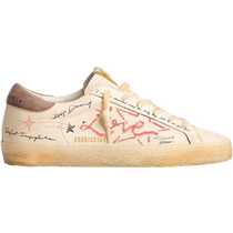 (Designers creation) Mens and womens SUPER STAR pink graffiti dirty shoes new GGDB