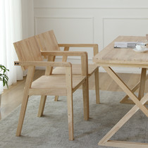 Solid wood dining table for home simple modern living room and restaurant dining retro rectangular table famous dining table and chair combination